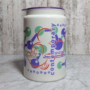 Disney Contemporary Resort White Canister with Purple and Green Accents